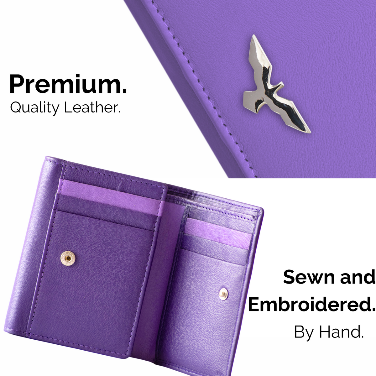 Cartera de Cuero Compacta para Mujer – Modelo Violette – IULIUS
