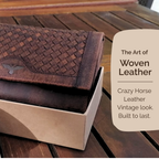 Cartera de Cuero Trenzado ( Café)