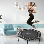 Hexagonal Fitness Trampoline Quiet Bounce Home Gym