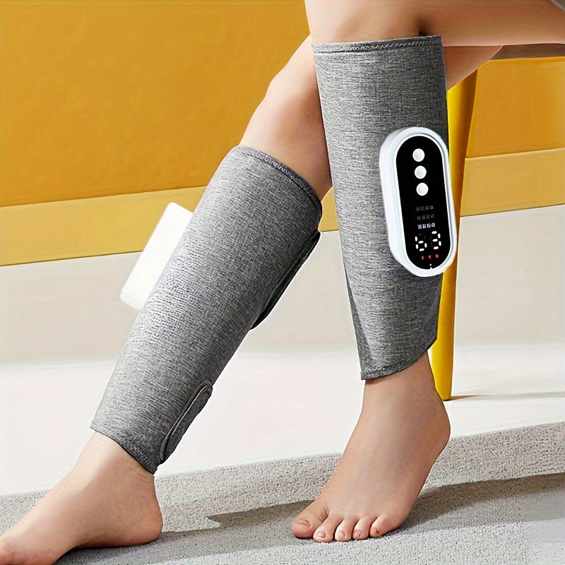 Cordless Air Compression Leg Massager with Heating Function(Grey)
