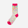 Kids cotton socks - 27-30 - white-pink - polka dots - Evidence
