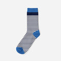Kids cotton socks - 27-30 - white-dark blue - striped - Evidence