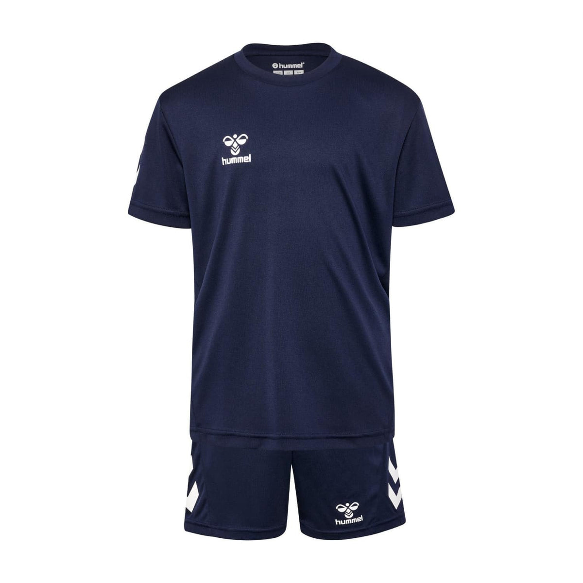 hummel Logo Set Trainingsanzug Kinder - Trikot - Sportanzug für Jungen und Mädchen - Training & Fußball Set mit Shorts und T-Shirt - aus 100% Polyester