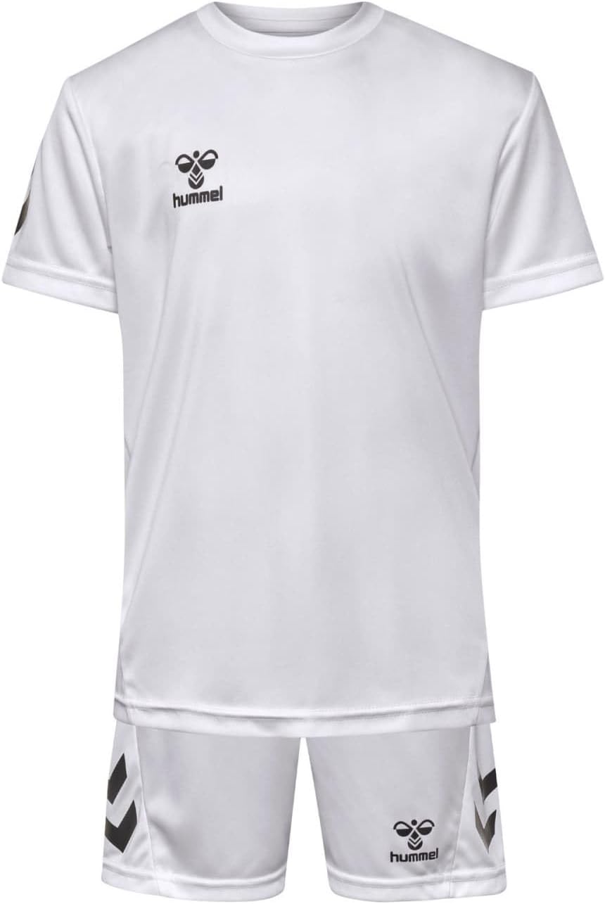 hummel Logo Set Trainingsanzug Kinder - Trikot - Sportanzug für Jungen und Mädchen - Training & Fußball Set mit Shorts und T-Shirt - aus 100% Polyester