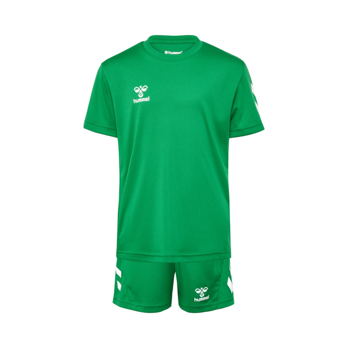 hummel Logo Set Trainingsanzug Kinder - Trikot - Sportanzug für Jungen und Mädchen - Training & Fußball Set mit Shorts und T-Shirt - aus 100% Polyester