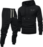 Jogginganzug Herren Frontprint Hoodie Beinprint 2 Teiler Sport Set Herren