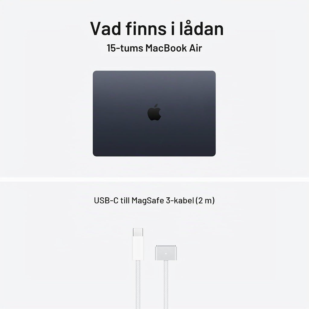 Apple MacBook Air 15,3-tum med M5-chip: Byggd för AI, Liquid Retina-skärm, 16GB enhetligt minne, 512GB SSD, 12 MP Center Stage-kamera, Touch ID, wifi 7, himmelsblå