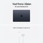 Apple MacBook Air 15,3-tum med M5-chip: Byggd för AI, Liquid Retina-skärm, 16GB enhetligt minne, 512GB SSD, 12 MP Center Stage-kamera, Touch ID, wifi 7, himmelsblå