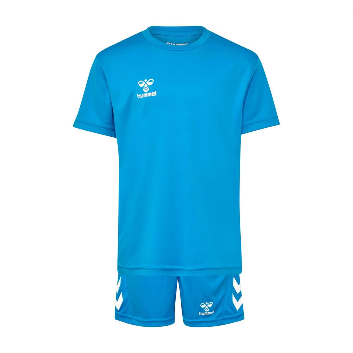 hummel Logo Set Trainingsanzug Kinder - Trikot - Sportanzug für Jungen und Mädchen - Training & Fußball Set mit Shorts und T-Shirt - aus 100% Polyester