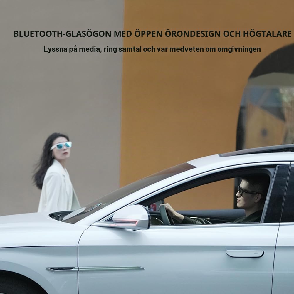 OhO smarta glasögon, polariserade solglasögon med Bluetooth-högtalare, atletisk/utomhus UV-skydd och röstkontroll, unisex