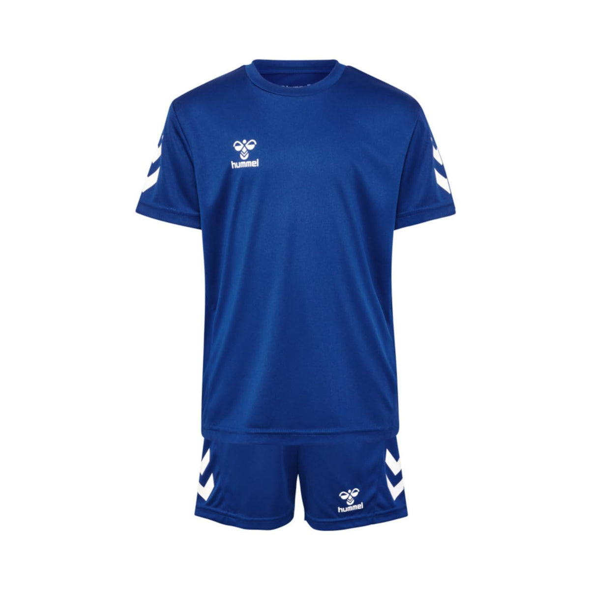hummel Logo Set Trainingsanzug Kinder - Trikot - Sportanzug für Jungen und Mädchen - Training & Fußball Set mit Shorts und T-Shirt - aus 100% Polyester