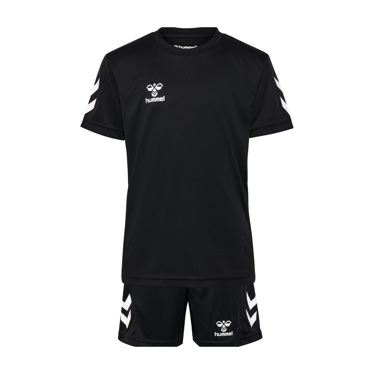 hummel Logo Set Trainingsanzug Kinder - Trikot - Sportanzug für Jungen und Mädchen - Training & Fußball Set mit Shorts und T-Shirt - aus 100% Polyester