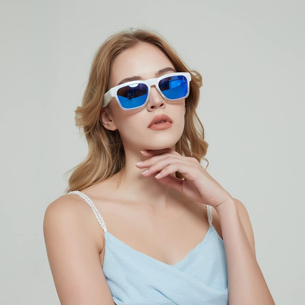 OhO smarta glasögon, polariserade solglasögon med Bluetooth-högtalare, atletisk/utomhus UV-skydd och röstkontroll, unisex