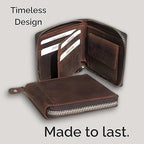 Cartera Zipper de Cuero Full Grain – Estilo Clásico –