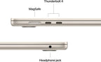 Apple MacBook Air 15,3-tum med M5-chip: Byggd för AI, Liquid Retina-skärm, 16GB enhetligt minne, 512GB SSD, 12 MP Center Stage-kamera, Touch ID, wifi 7, himmelsblå