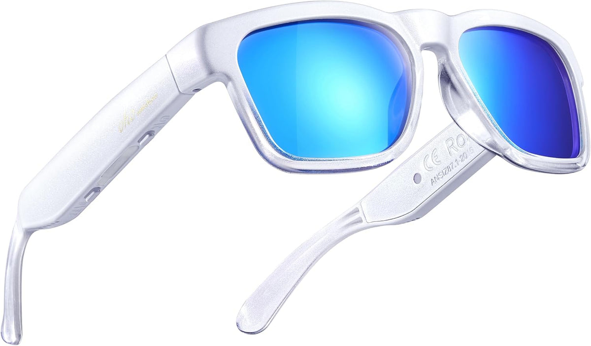 OhO smarta glasögon, polariserade solglasögon med Bluetooth-högtalare, atletisk/utomhus UV-skydd och röstkontroll, unisex