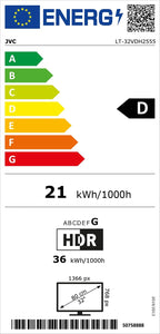 JVC VIDAA LT-40VDF2555 (2026) Smart TV, Full HD HDR, med 100 cm skärmdiagonal och inbyggd trippeltuner, LED-TV