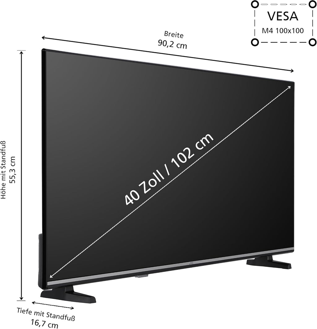 JVC VIDAA LT-40VDF2555 (2026) Smart TV, Full HD HDR, med 100 cm skärmdiagonal och inbyggd trippeltuner, LED-TV