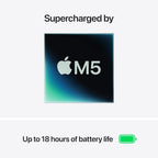 Apple MacBook Air 15,3-tum med M5-chip: Byggd för AI, Liquid Retina-skärm, 16GB enhetligt minne, 512GB SSD, 12 MP Center Stage-kamera, Touch ID, wifi 7, himmelsblå