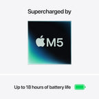Apple MacBook Air 15,3-tum med M5-chip: Byggd för AI, Liquid Retina-skärm, 16GB enhetligt minne, 512GB SSD, 12 MP Center Stage-kamera, Touch ID, wifi 7, himmelsblå