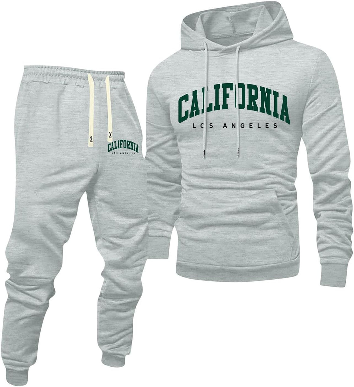 Jogginganzug Herren Frontprint Hoodie Beinprint 2 Teiler Sport Set Herren