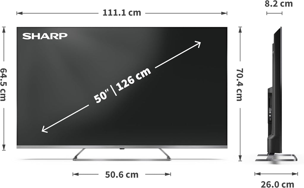 SHARP Smart TV 50 tum 4K Ultra HD Mini LED QLED Harman Kardon HDMI eARC Dolby Vision Dolby Atmos 50JP7365E