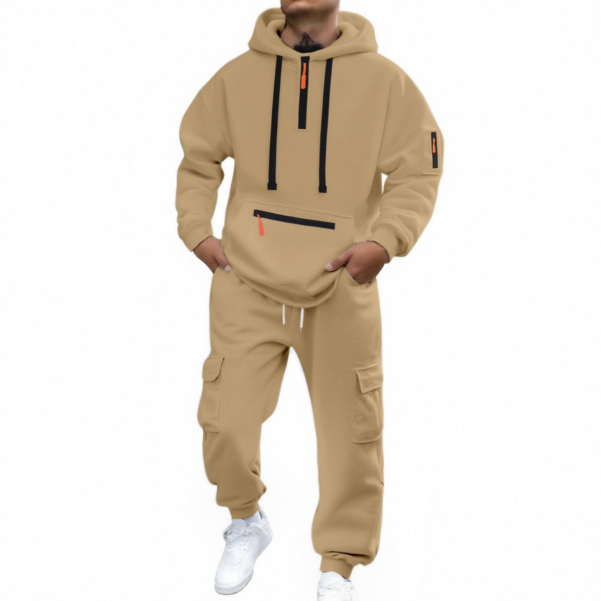 Trainingsanzug Herren Jogginganzug Tracksuit Activewear Für Winter Zuhause Freizeitanzug Fleece 2 Teiler Einfarbig Mit Sweatshirt Und Jogginghose Sportanzug Warm Weich Hausanzug Jogging Anzug Comfort