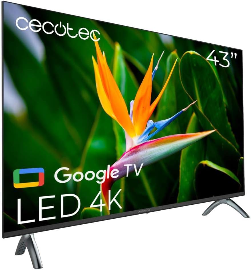 Cecotec Smart TV - 32-tums LED-TV HD-upplösning - A4-serien ALH40032S. Google TV OS, Dolby Audio, HDR10, 16 GB ROM, Bluetooth, Google Voice Assitant och Chromecast