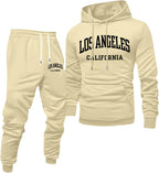 Jogginganzug Herren Frontprint Hoodie Beinprint 2 Teiler Sport Set Herren