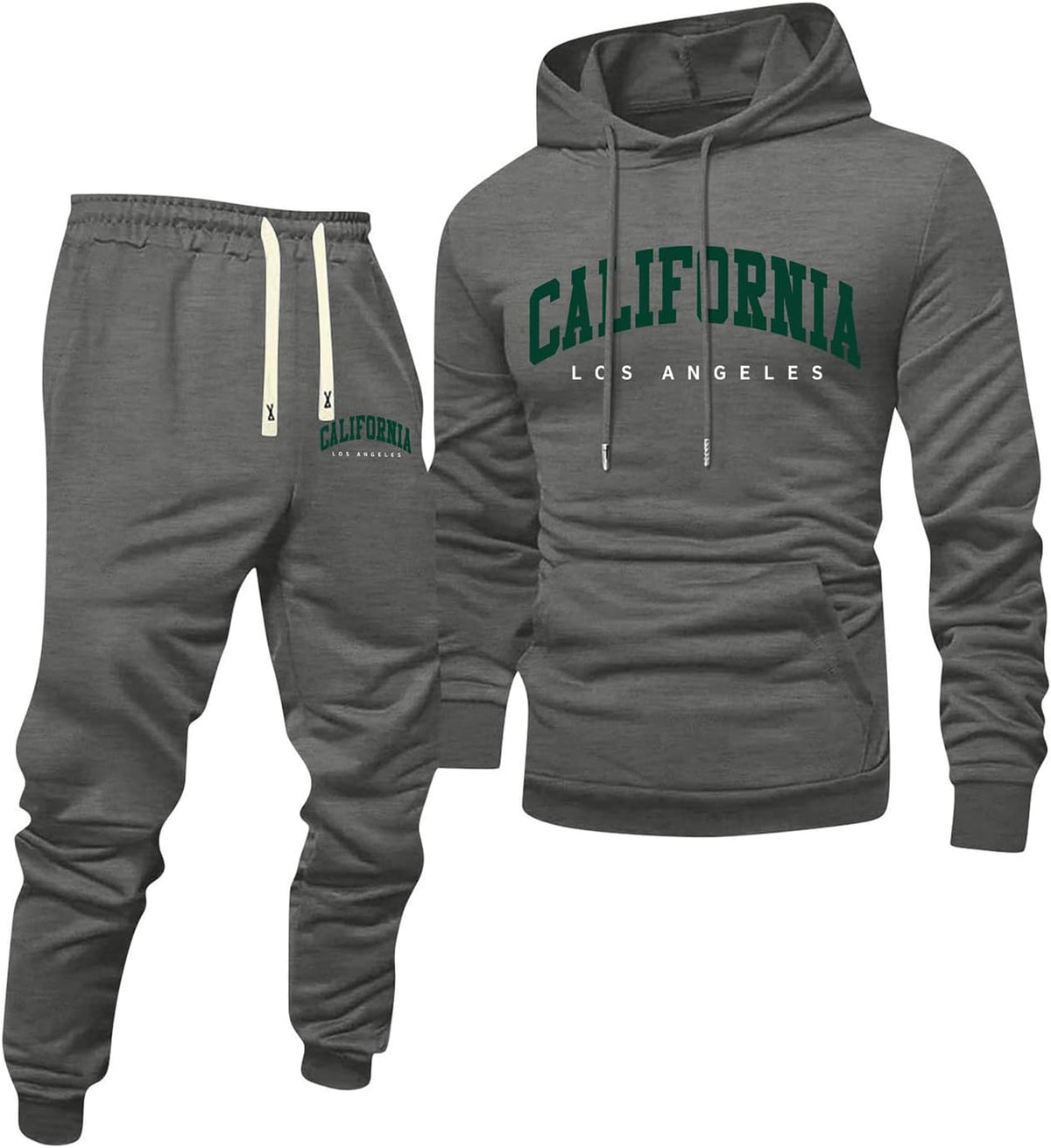 Jogginganzug Herren Frontprint Hoodie Beinprint 2 Teiler Sport Set Herren
