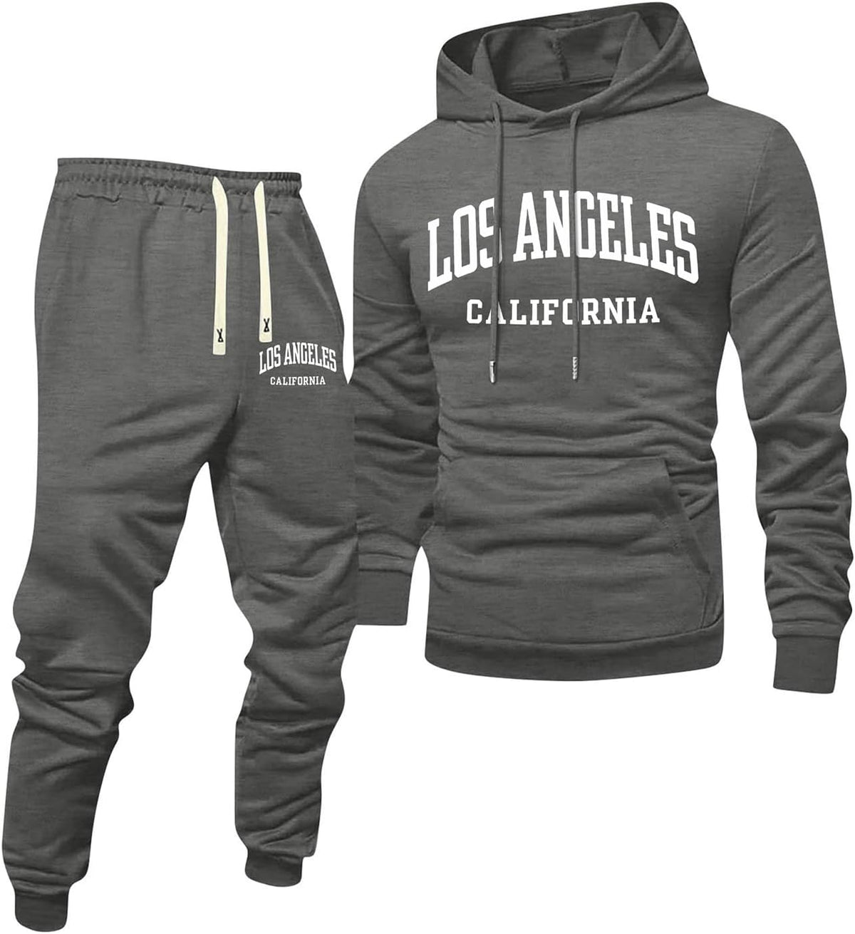 Jogginganzug Herren Frontprint Hoodie Beinprint 2 Teiler Sport Set Herren