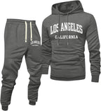 Jogginganzug Herren Frontprint Hoodie Beinprint 2 Teiler Sport Set Herren