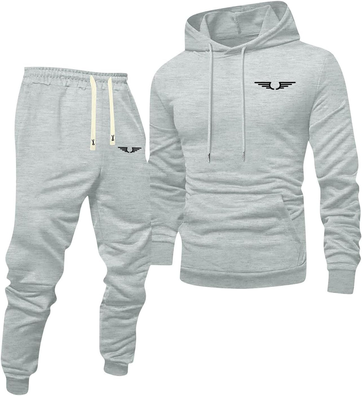 Jogginganzug Herren Frontprint Hoodie Beinprint 2 Teiler Sport Set Herren