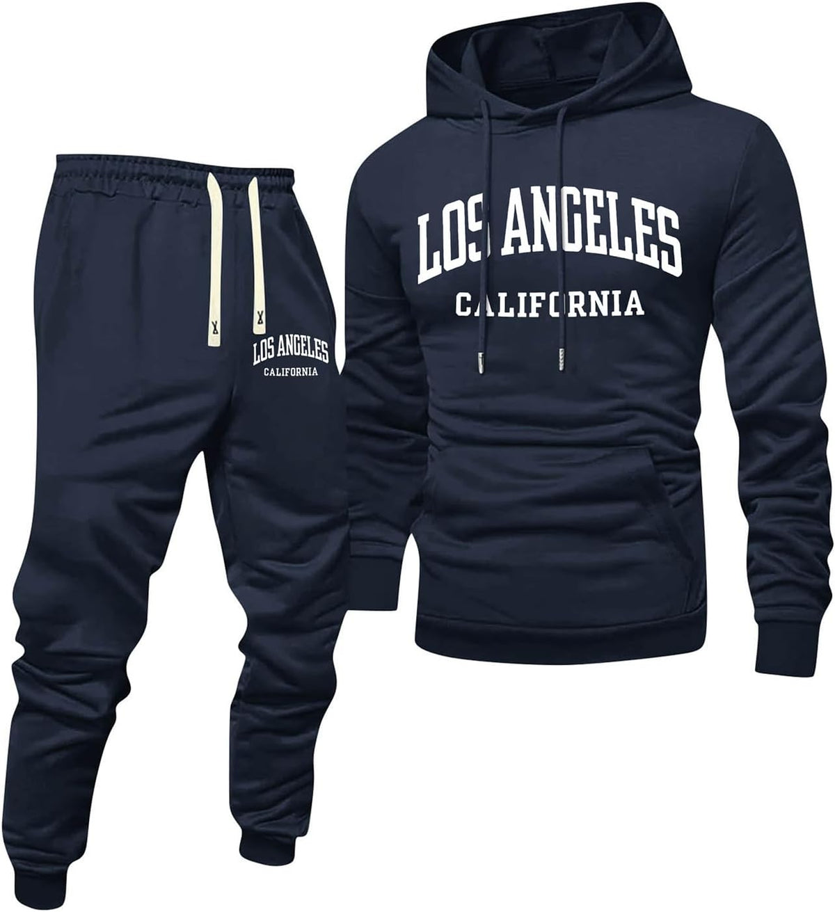 Jogginganzug Herren Frontprint Hoodie Beinprint 2 Teiler Sport Set Herren