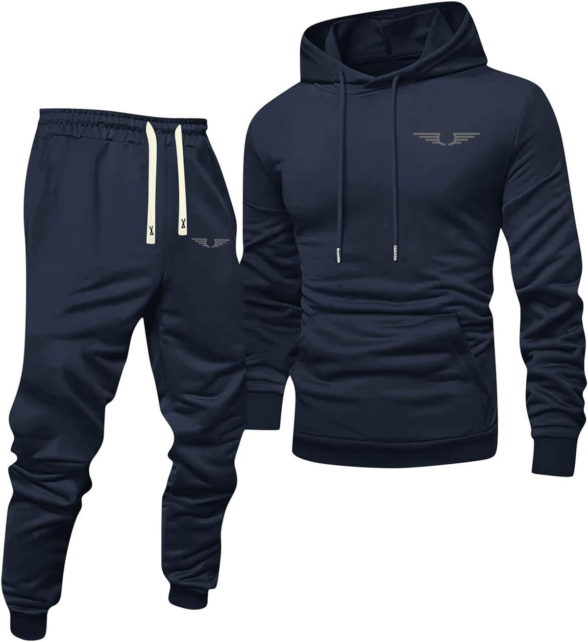 Jogginganzug Herren Frontprint Hoodie Beinprint 2 Teiler Sport Set Herren