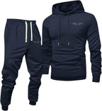 Jogginganzug Herren Frontprint Hoodie Beinprint 2 Teiler Sport Set Herren