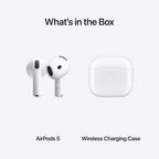 Apple AirPods 5 med trådlöst laddningsetui, trådlösa öronsnäckor