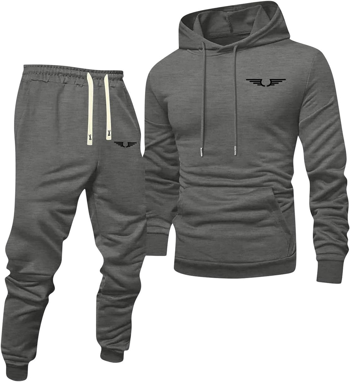 Jogginganzug Herren Frontprint Hoodie Beinprint 2 Teiler Sport Set Herren