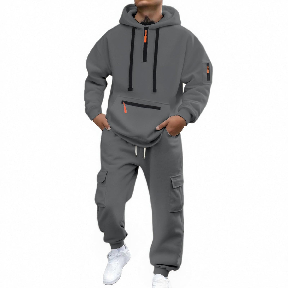 Trainingsanzug Herren Jogginganzug Tracksuit Activewear Für Winter Zuhause Freizeitanzug Fleece 2 Teiler Einfarbig Mit Sweatshirt Und Jogginghose Sportanzug Warm Weich Hausanzug Jogging Anzug Comfort