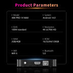PRO14 MAX 4K Ultra HD Android 14.0 TV-box RK3528 4 GB RAM 64 GB ROM