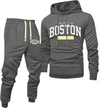 Jogginganzug Herren Frontprint Hoodie Beinprint 2 Teiler Sport Set Herren