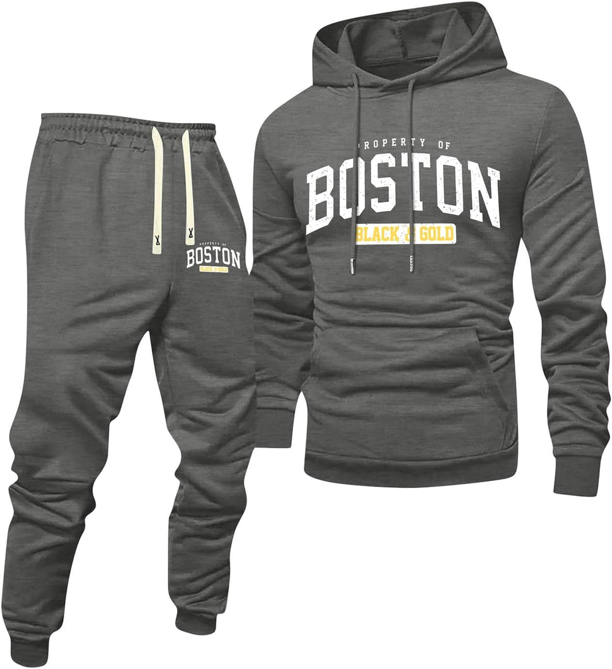 Jogginganzug Herren Frontprint Hoodie Beinprint 2 Teiler Sport Set Herren