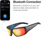 OhO smarta glasögon, polariserade solglasögon med Bluetooth-högtalare, atletisk/utomhus UV-skydd och röstkontroll, unisex