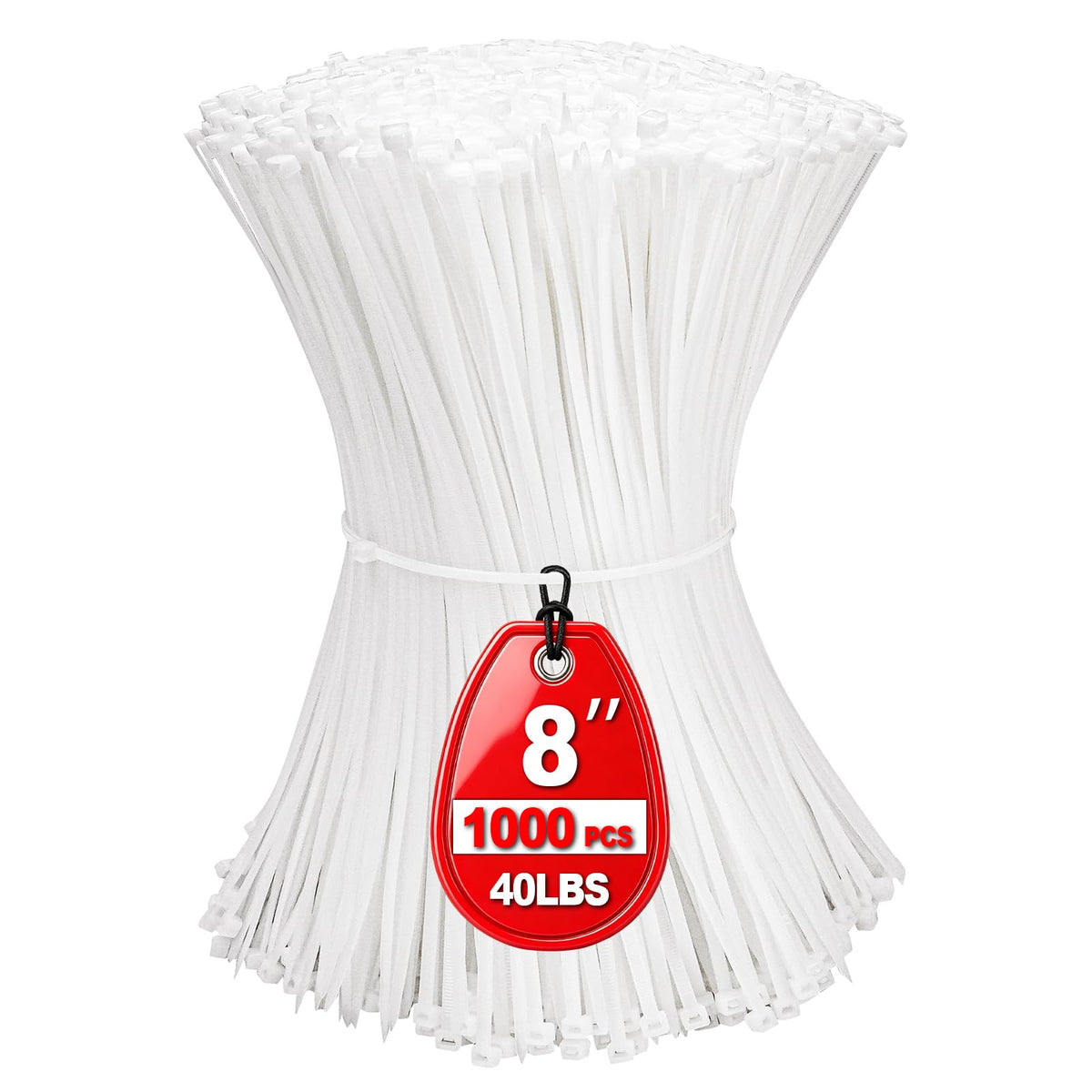Black Zip Ties Assorted Sizes 4+6+8+10+12-Inch，600PCS Multi-Purpose Self-Locking Nylon Cable Tie,Wire Tie Perfect for Home,Garden Trellis,Office,Garage and Workshop.
