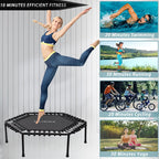 Hexagonal Fitness Trampoline Quiet Bounce Home Gym