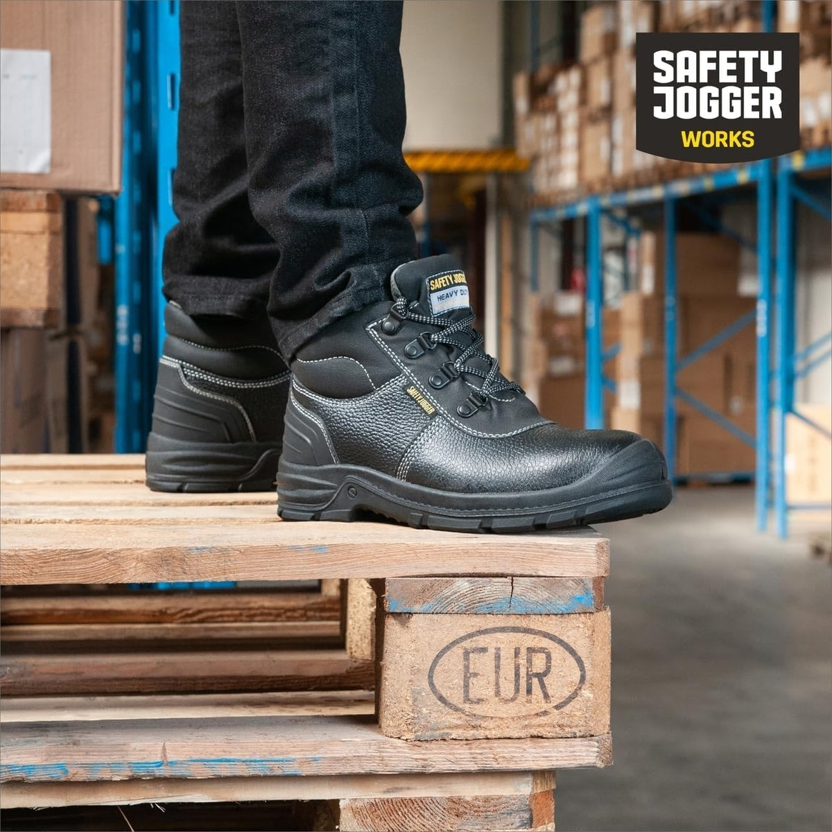 SAFETY JOGGER S3 Sicherheitsschuhe Herren Leicht - BESTBOY - Schwarz