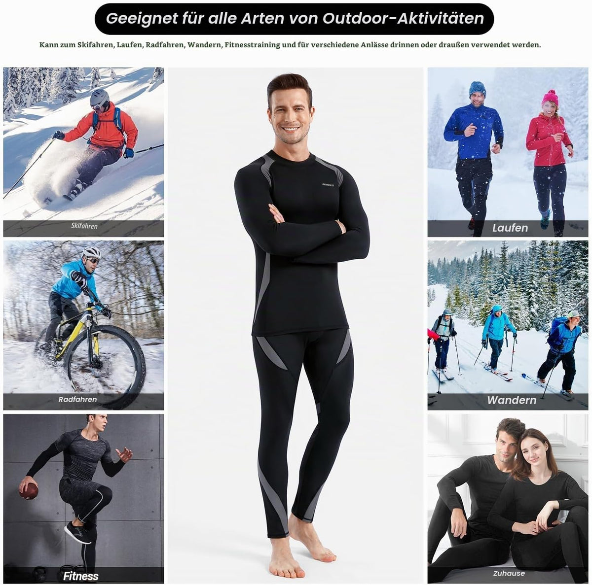 Thermounterwäsche Herren Skiunterwäsche Funktionsunterwäsche Thermowäsche