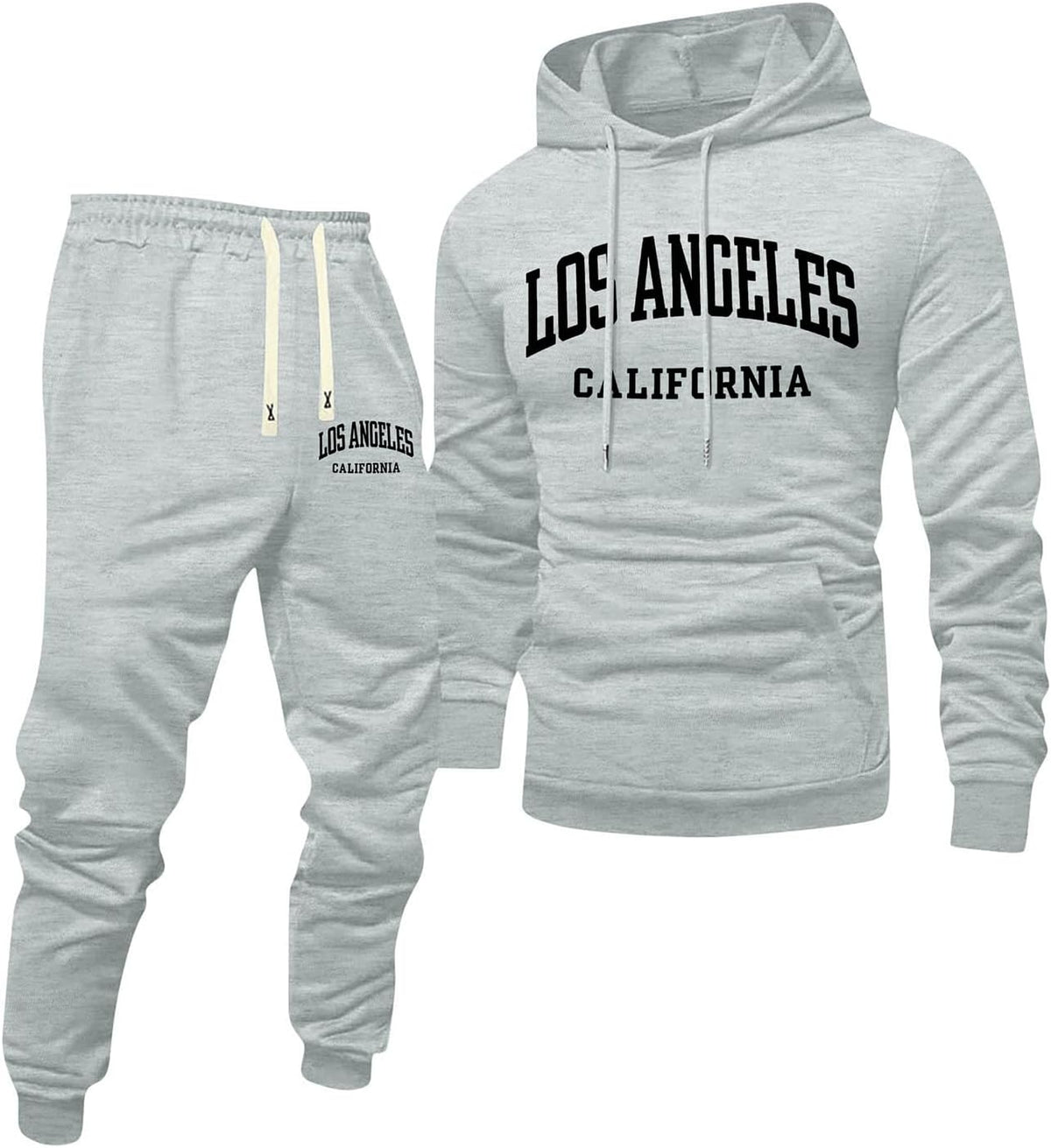 Jogginganzug Herren Frontprint Hoodie Beinprint 2 Teiler Sport Set Herren