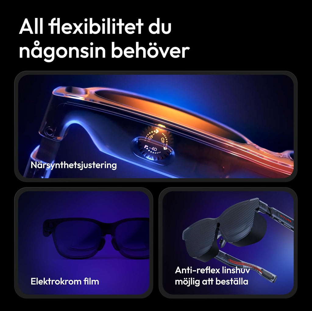 VITURE Luma Pro XR/AR-glasögon, 152" 1200p 1000 nits skarp skärm, 52° FOV