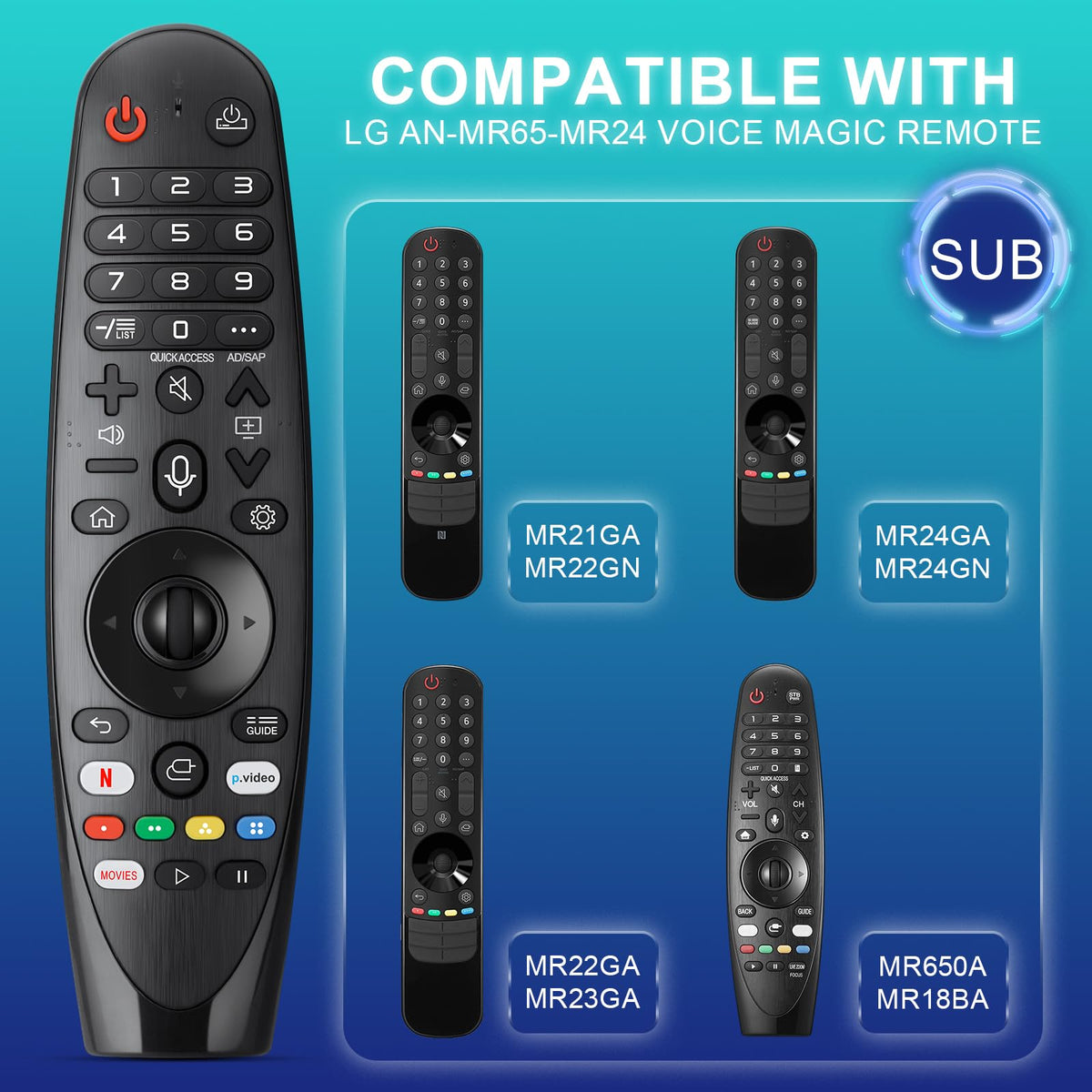 Universal for Samsung-Smart-TV-Remote-Control Replacement【Pack of 2】